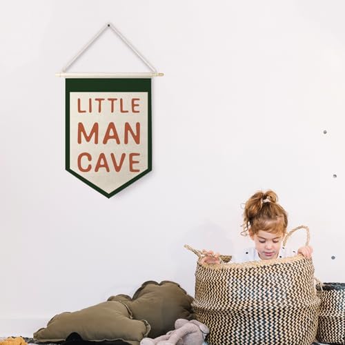 Qpenm Little Man Cave Hanging Wall Canvas Banner, Kids Room Hanging Pennant - Image 3