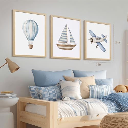 Hot Air Balloon Nursery Decor, Baby Boy Nursery Decor, Airplane Wall Decor - Image 3