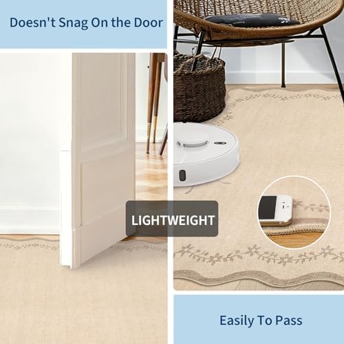 GarveeHome 4x6 Scalloped Washable Area Rug Jute Nursery Kids Bedroom Rug - Image 5