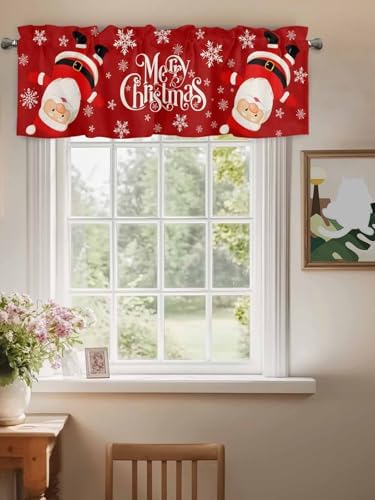 Vandarllin Red Merry Christmas Valance Curtains - Image 3