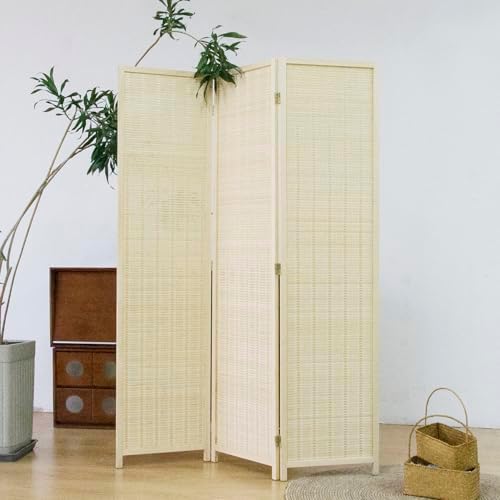 Furnnylane 3 Panel Room Divider and Folding Panel Screen, Bamboo Panel Divider - Image 5