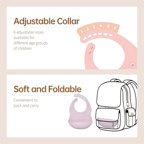 SILI FACTORY Silicone Baby Bibs 2 Sets, Adjustable Waterproof Baby Bibs - Image 4