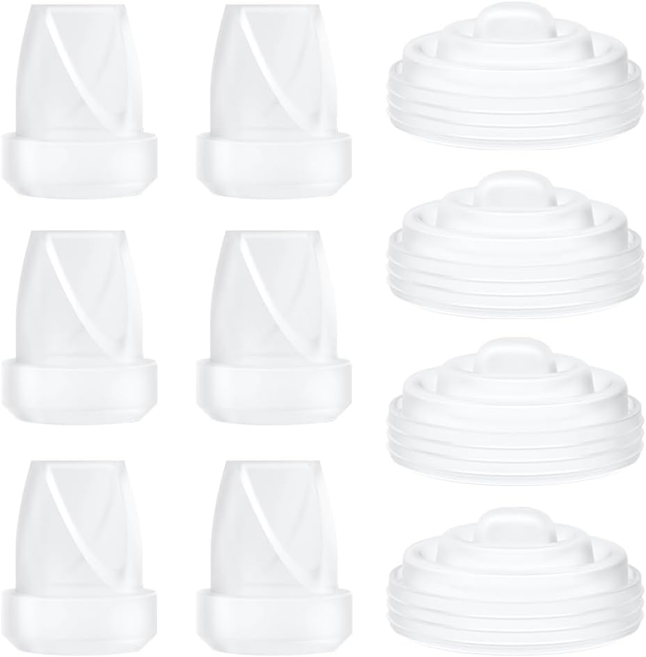 10PCS M5 Breast Pump Replacement Parts, 6pcs Silicone Duckbill Valve & 4pcs Silicone Diaphragm Compatible with Momcozy M5 Wearable Breastpump, Mom Cozy Breastfeeding Essential Accessories
