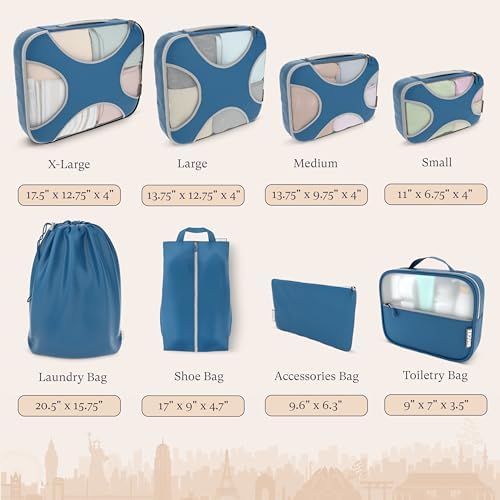 Shacke 8 Set Packing Cubes for Travel, Shoe & Toiletry Bags - Image 4