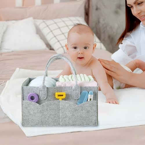 PandaEar 2 Pack Baby Diaper Caddy, Portable Nursery Storage Basket - Image 4