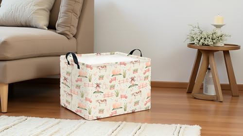 CLOCOR Rectangular Storage Basket, Collapsible Cute Pattern Storage Bin - Image 3