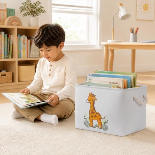 Large Toy Storage Box, Stuffed Animal Storage Baby Toys Basket Giraffe - Image 5
