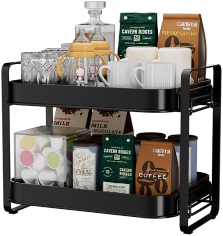 2-Tier Cup Drying Rack & Coffee Bar Accessories by PXPUIQSELECT