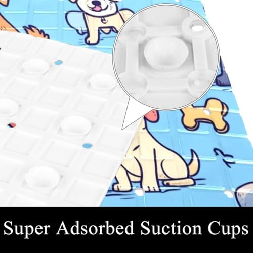 Bathtub Mat Non Slip 26.8x15.1In, Cute Dogs Puppy Bath Mat - Image 2