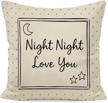 Neutral Nursery Pillow Cover 18x18, Neutral Bedroom Decor, Mid Century Retro by Unknown