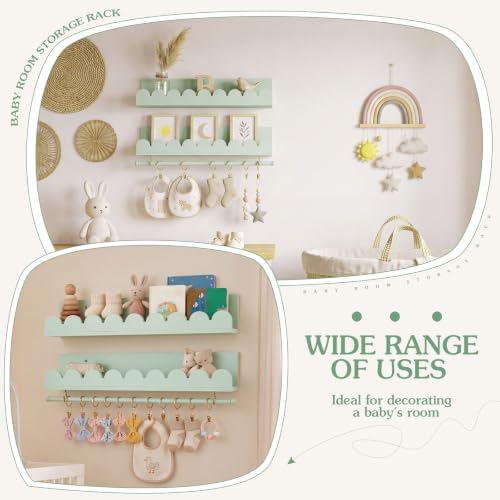 Qunclay Nursery Floating Shelves Headband and Bow Holder - Image 6