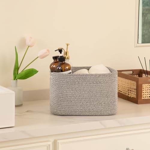 OIAHOMY 4 Pack Storage Baskets for Organizing 15L Cube Storage Bins Grey - Image 4