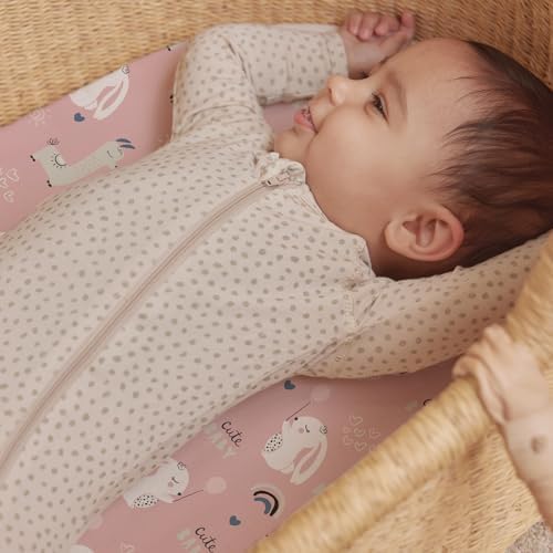 Stretch Fitted Bassinet Sheet Set BROLEX 2 Pack Cradle Sheets - Image 3