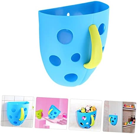 Cabilock Blue Plastic Suction Cup Bath Toy Basket - Image 6