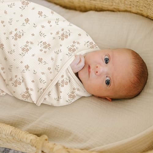 Konssy 2 Pack Ribbed Knit Swaddle Blankets - Image 3