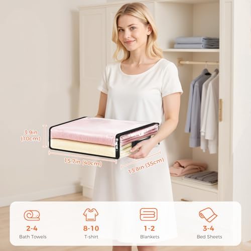 SpaceWhisper Clear Sheet Storage Bags, 6 Pack, 15.7 x 13.8 x 3.9 in - Image 2