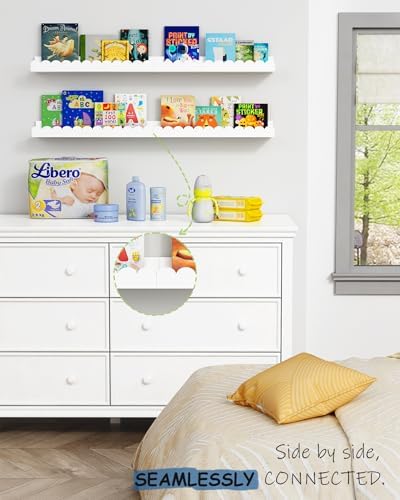 White Scalloped Nursery Floating Shelves - Image 5