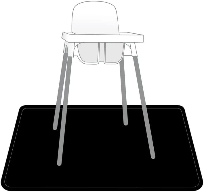 BapronBaby Minimalist Black Waterproof Splash Mat Catch All Floor Cover - Image 3