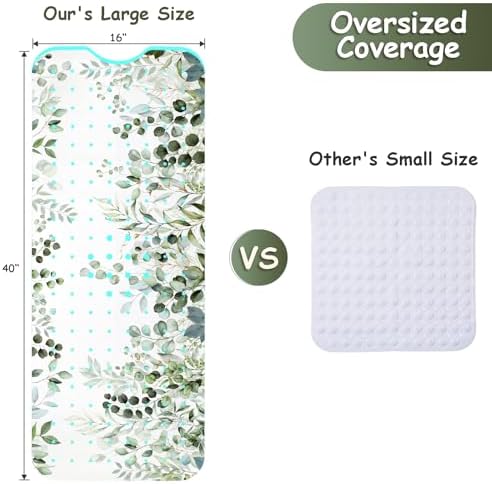 Bathtub Mat Non Slip, Sage Extra Long Bath tub Mat Shower Floor Mat - Image 2
