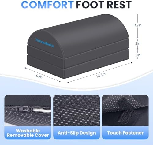 TranquilRelax Foot Rest Under Desk, 3-Height Adjustable Foot Stool - Image 3