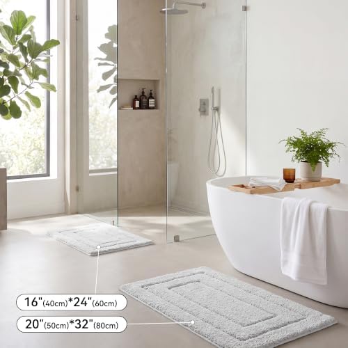 GRANNY SAYS Gray Bathroom Rug 16" x 24", Non-Slip Microfiber Bath Mat - Image 6