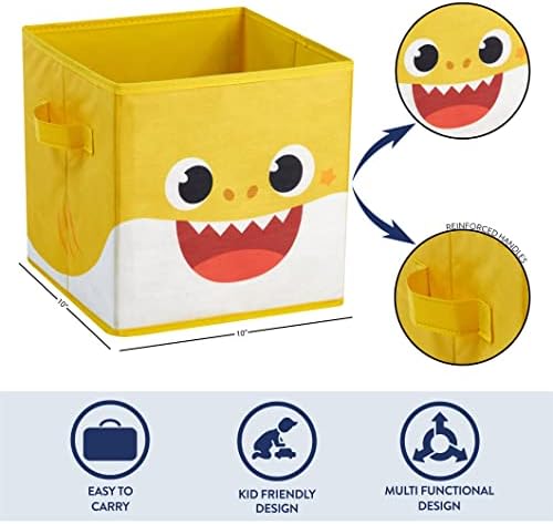 Idea Nuova Baby Shark Collapsible Storage Cubes, Baby Shark Blue/Yellow - Image 4