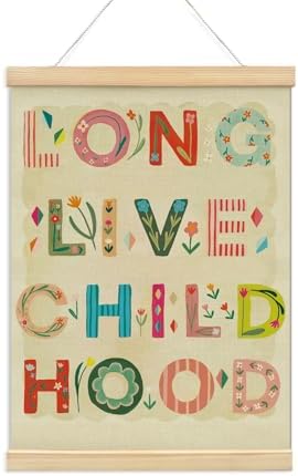 NaZaUK Kids Room Decor, Classroom Decor, Long Live Childhood Canvas Wall Art by Unknown
