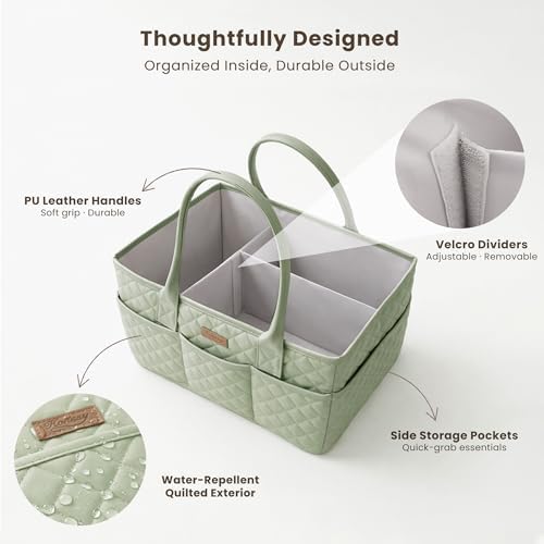 Konssy Baby Diaper Caddy Organizer, Solid Design - Image 3