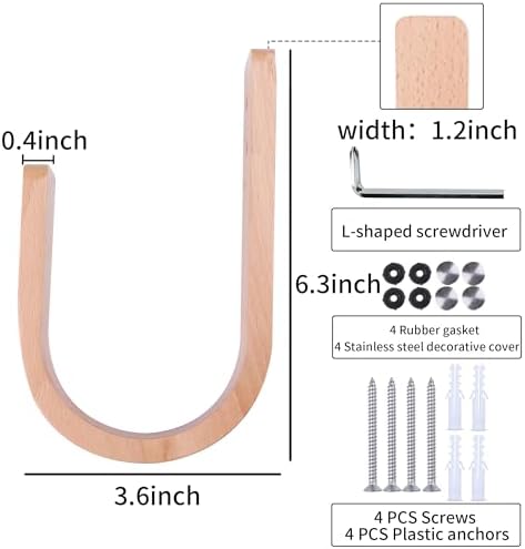 2 Pack Curtain Tiebacks Natural Wood Curtain Holdbacks - Image 4
