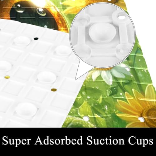 Bath Tub Shower Mat, Washable Bathtub Floor Mats, Suction Cups and Drain Holes - Image 3