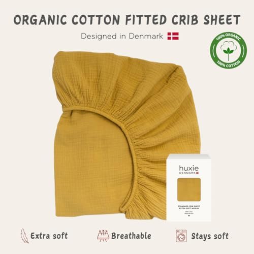 Crib Sheets, 100% Organic Cotton Muslin, Fitted 28"x52" Standard - Image 5