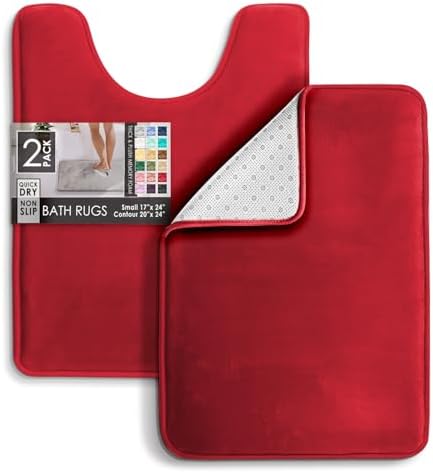Clara Clark Bathroom Rugs, Velvet Memory Foam Bath Mat, Non-Slip Bath Rugs - Image 3