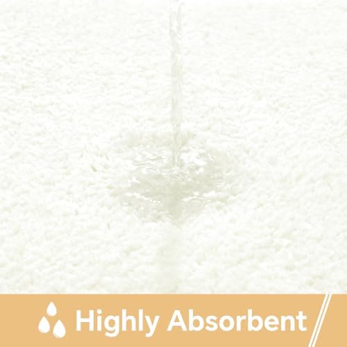 Polyester Bathroom Runner Rug 24"x60" Cream, Soft Shaggy Bath Mat - Image 4