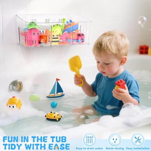 Bath Toy Storage 2 Packs, Large Bath Toy Holder - Image 4
