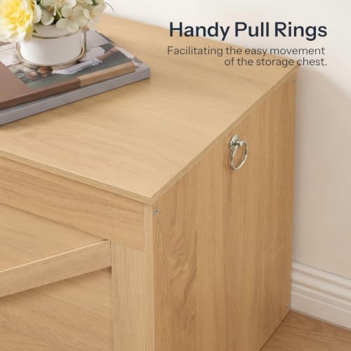 HOOBRO Storage Bench, 39.4” Retro Wooden Storage Chest - Image 7
