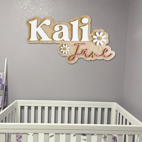 Personalized Wooden Nursery Name Sign, Custom Baby Room Wall Decor - Image 4