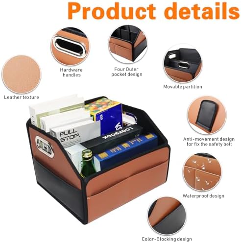 Noaman Leather Car Storage Organizer - Image 2