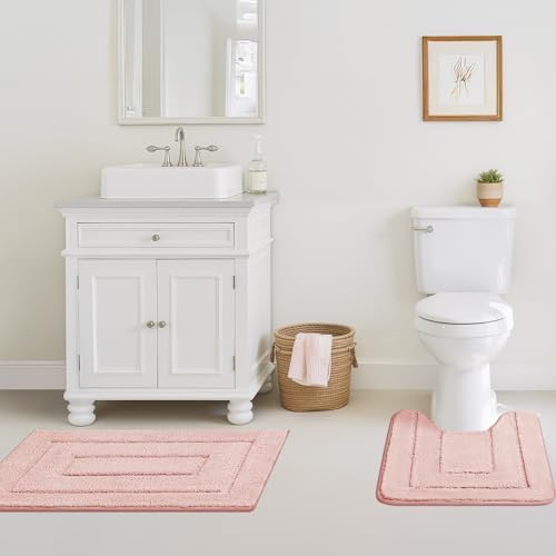 GRANNY SAYS Pink Bathroom Rugs Set 3 Piece, Soft Microfiber Bath Mats - Image 6