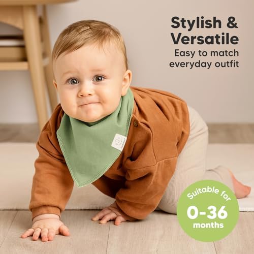 KeaBabies 10pk Organic Baby Bandana Bibs - Image 4