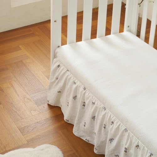 Crib Skirt with Platform, Ruffled Wave Design Baby Bed Skirt - Image 6