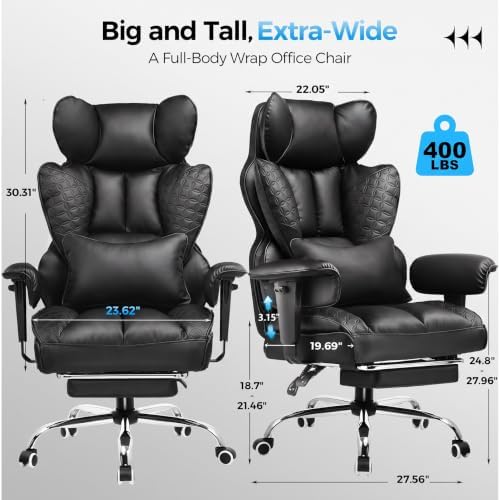 GTPLAYER Big and Tall Gaming Chair 400lbs Heavy Duty Office Chair - Image 2