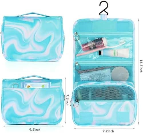 Teal Hanging Toiletry Bag for Girls, Travel Toiletry Bag for Teen Girls - Image 3