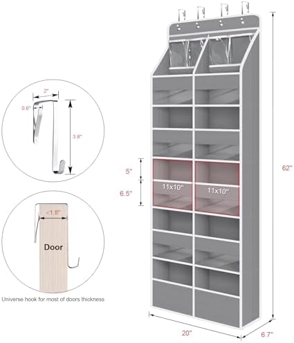 Univivi Upgraded Over the Door Organizer - Image 3