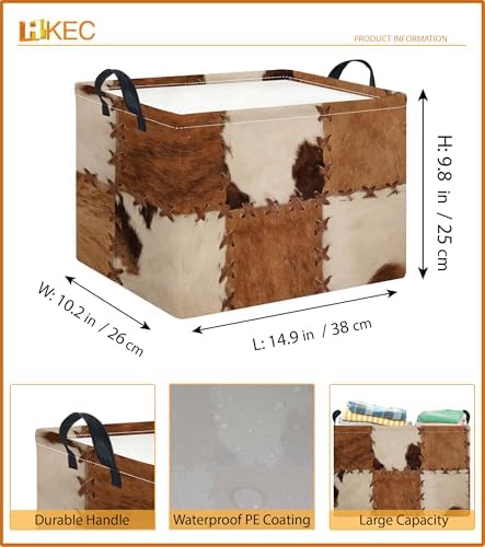 Rectangle Storage Basket with Handles, Collapsible Storage Bin, Books Box - Image 6