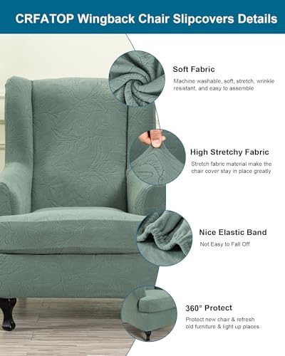 CRFATOP Wingback Chair Covers Wing Armchair Slipcovers - Image 3