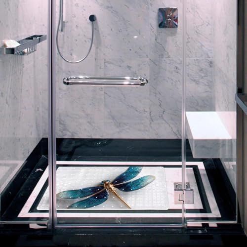 Bathtub Mat Non Slip 26.8x15.1In, Dragonfly Bath Mat - Image 6