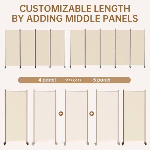 Room Divider 136'' Wide Folding Room Divider Panel - Image 6