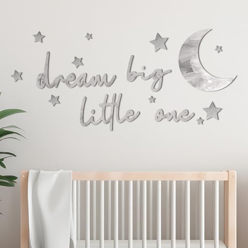 Briwooody 15 Pcs Dream Big Little One Moon Stars Nursery Decor by Briwooody