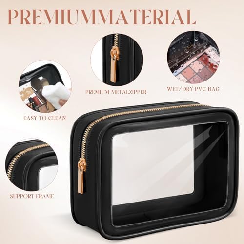 Hsei 6 Pcs Clear Makeup Bags Diaper Bag Organizer Travel Toiletry Bags - Image 3
