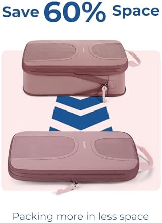 BAGSMART 6 Set Compression Packing Cubes, Travel Luggage Organizer Bags - Image 4